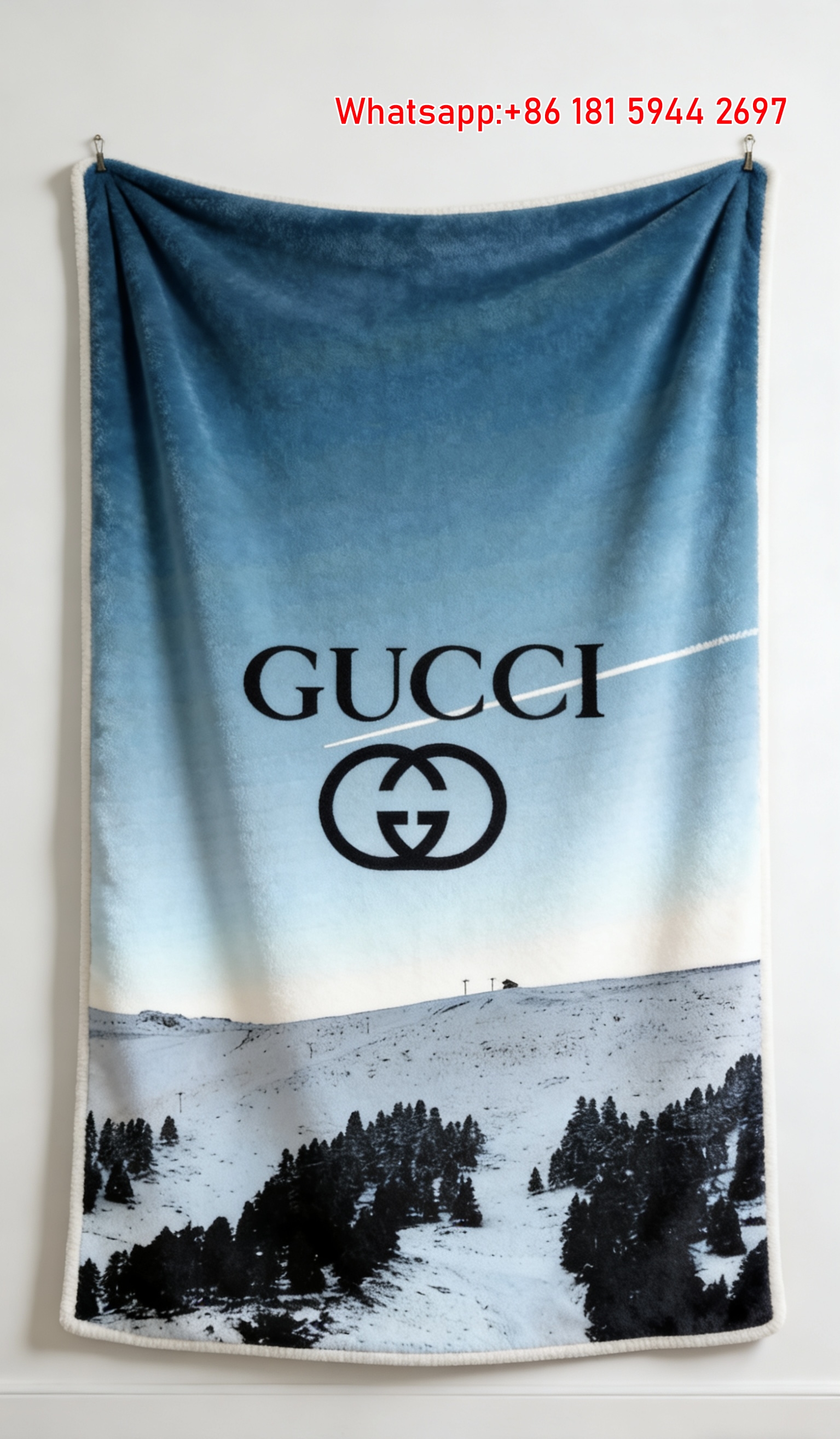 Gucci Alpine Sky  Snowscape Edition Throw blankets IMG_2867